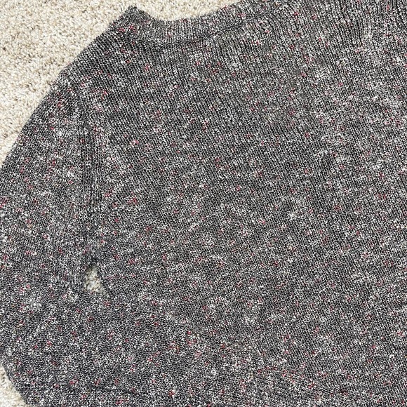 Sam Edelman Slub V-Neck Top Long Sleeve Pullover Hi-Low Rib Sweater Gray Small - Picture 6 of 11